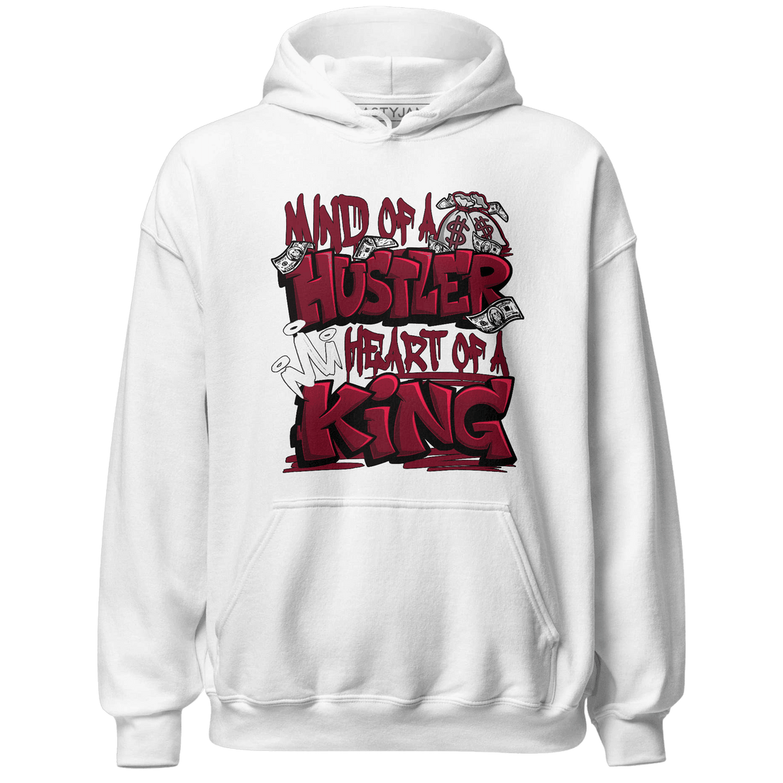 High White Team Red 1s Hoodie Match Hustler Heart King - NastyJamz