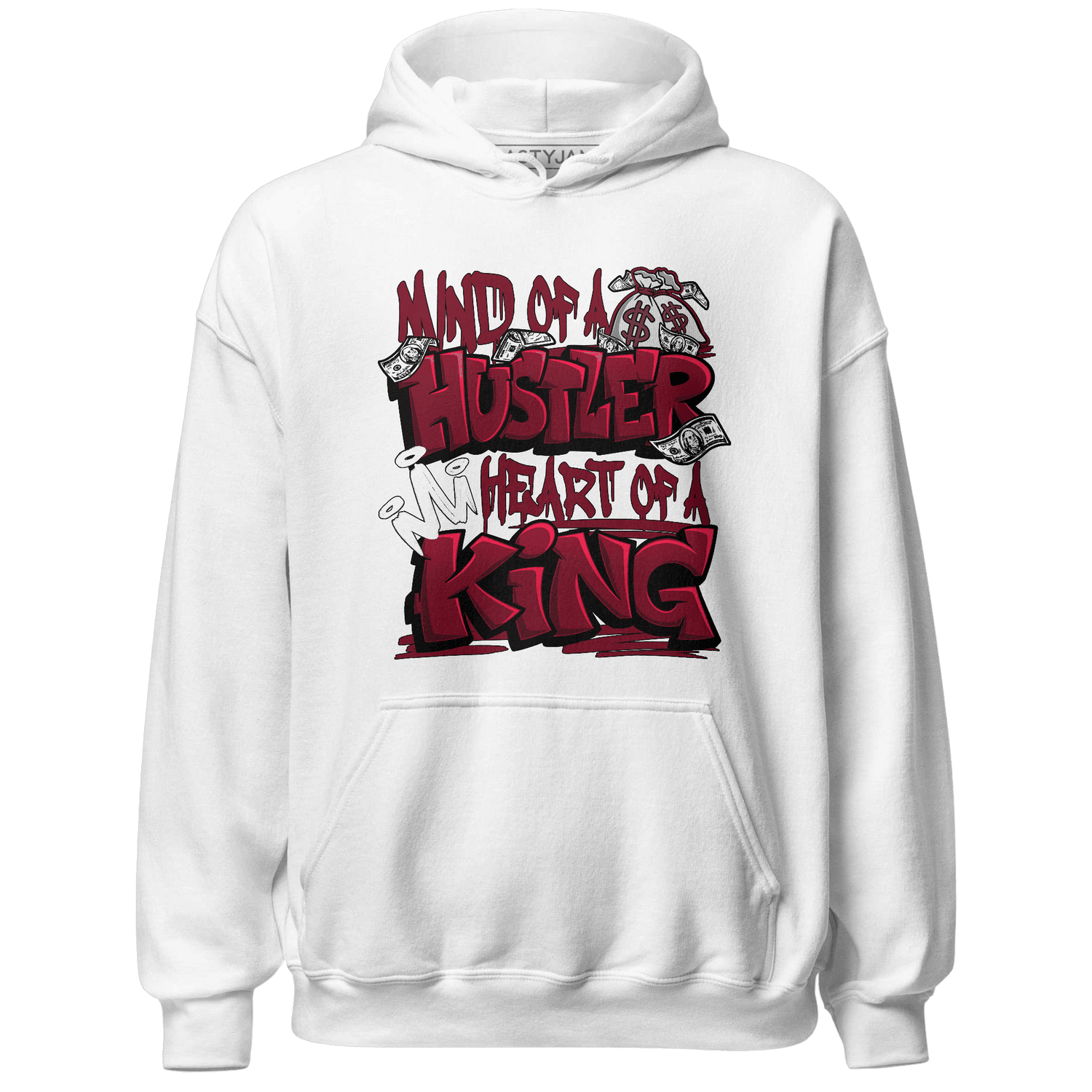 High White Team Red 1s Hoodie Match Hustler Heart King - NastyJamz