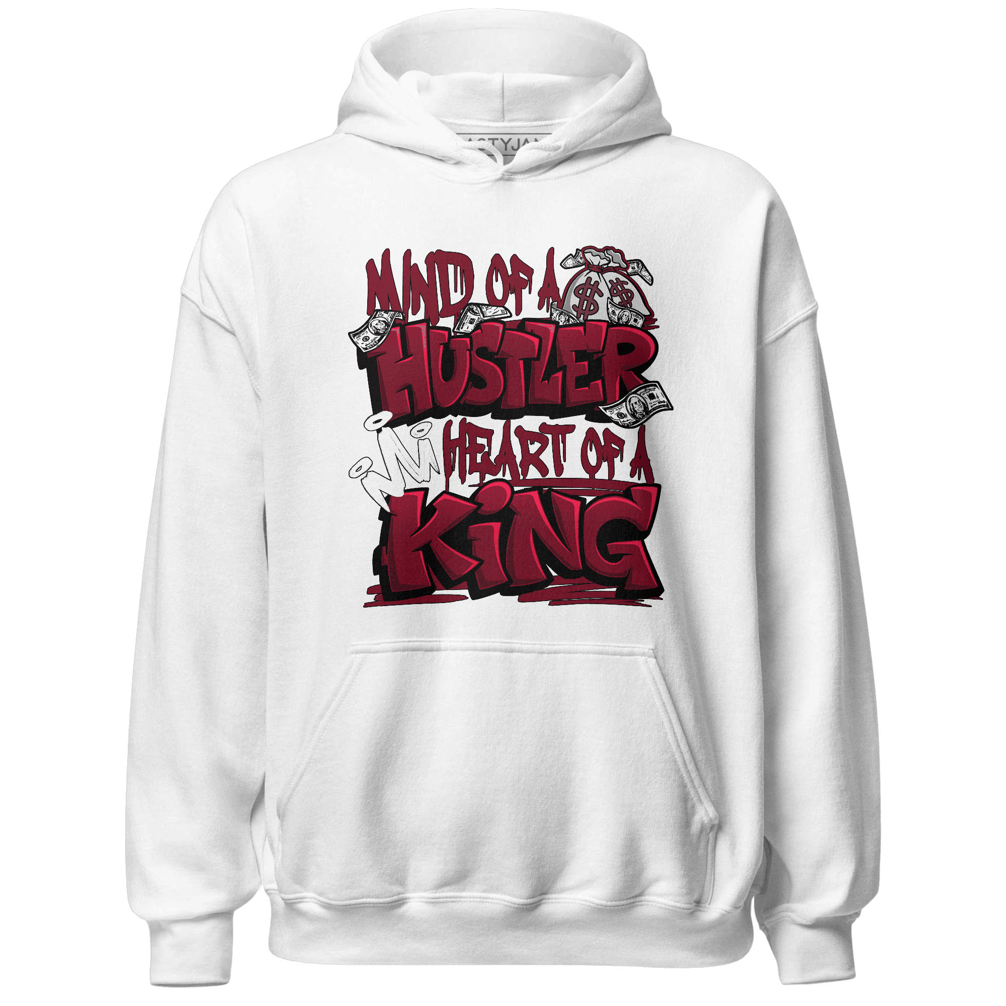 High White Team Red 1s Hoodie Match Hustler Heart King - NastyJamz