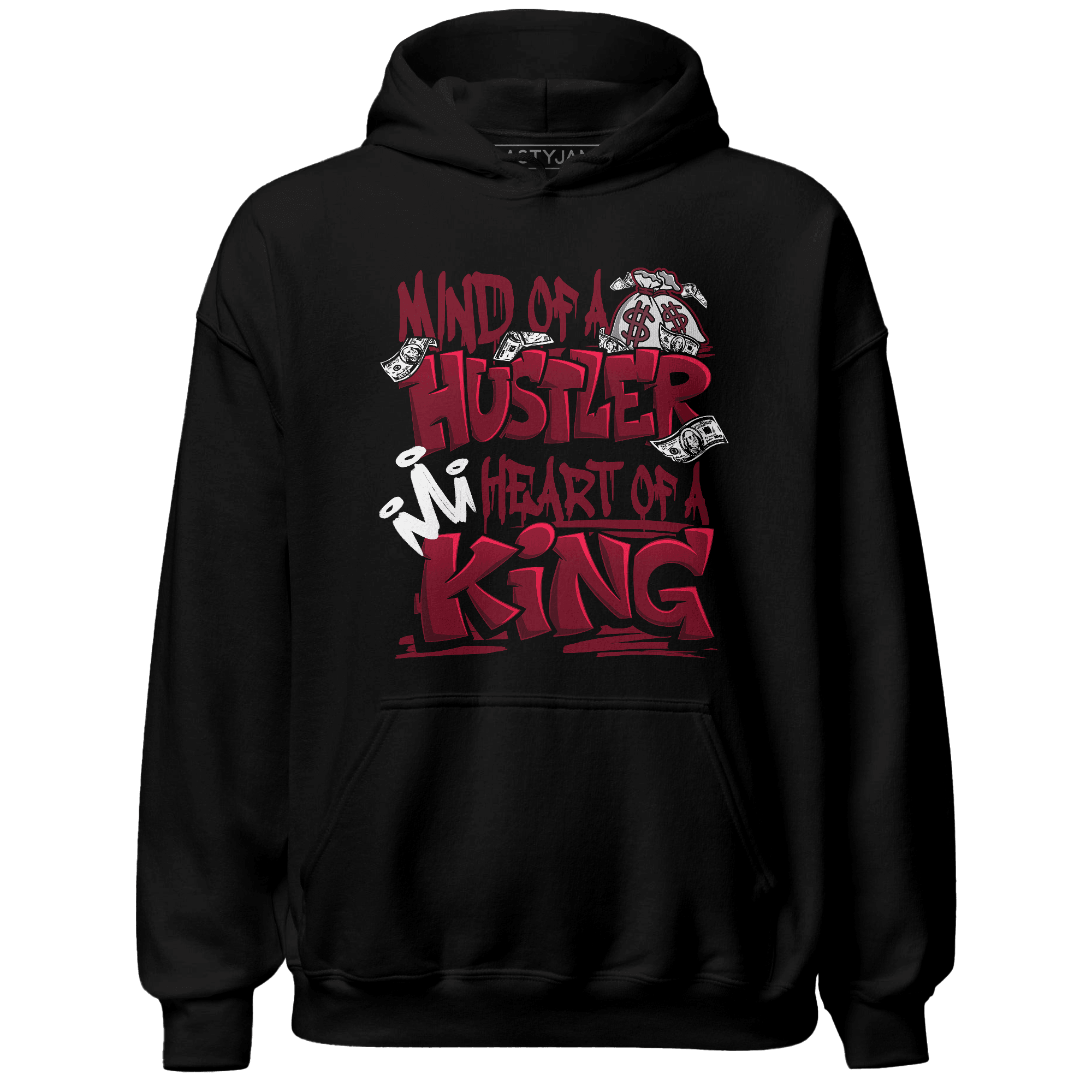 High White Team Red 1s Hoodie Match Hustler Heart King - NastyJamz