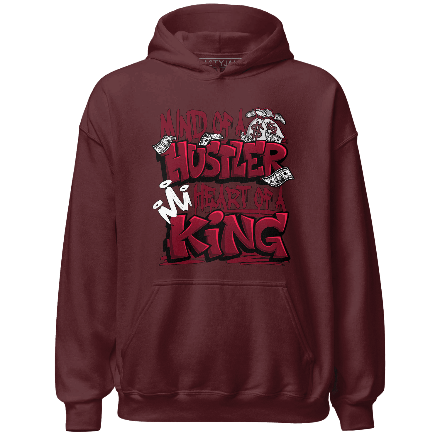High White Team Red 1s Hoodie Match Hustler Heart King - NastyJamz
