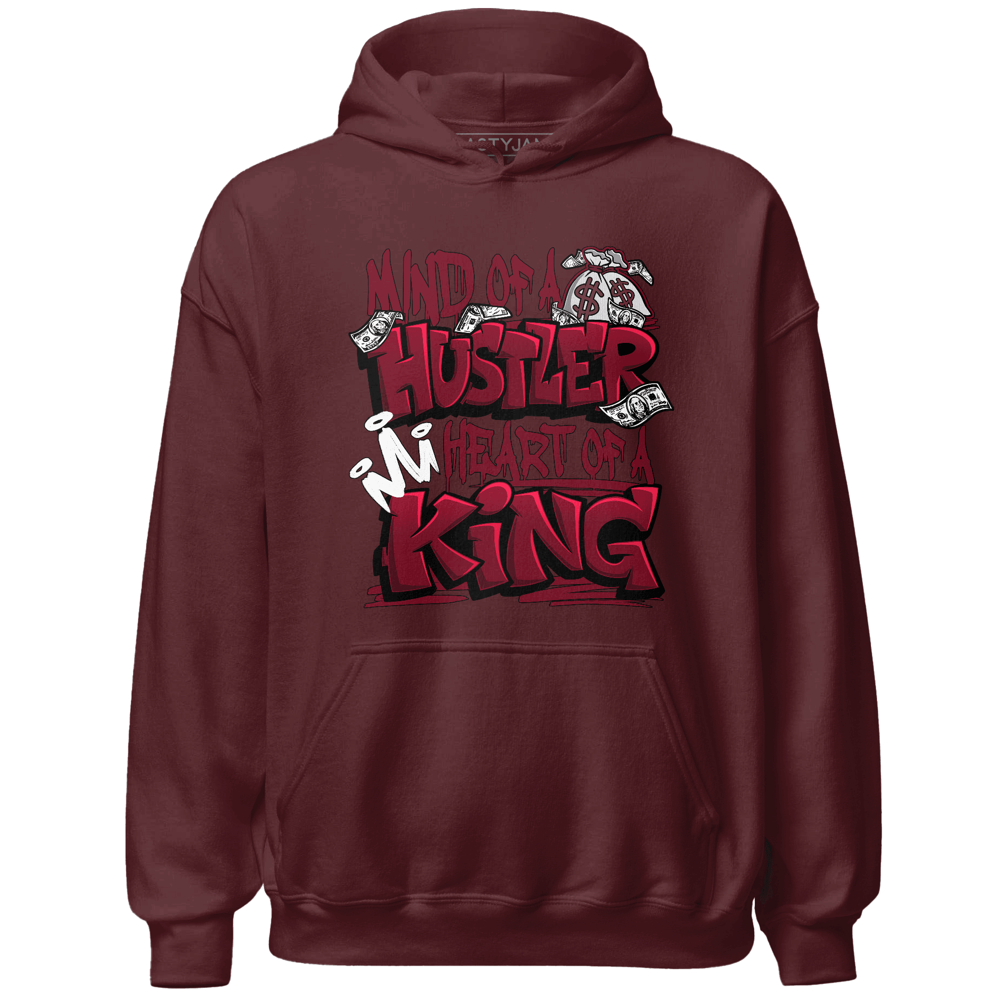 High White Team Red 1s Hoodie Match Hustler Heart King - NastyJamz