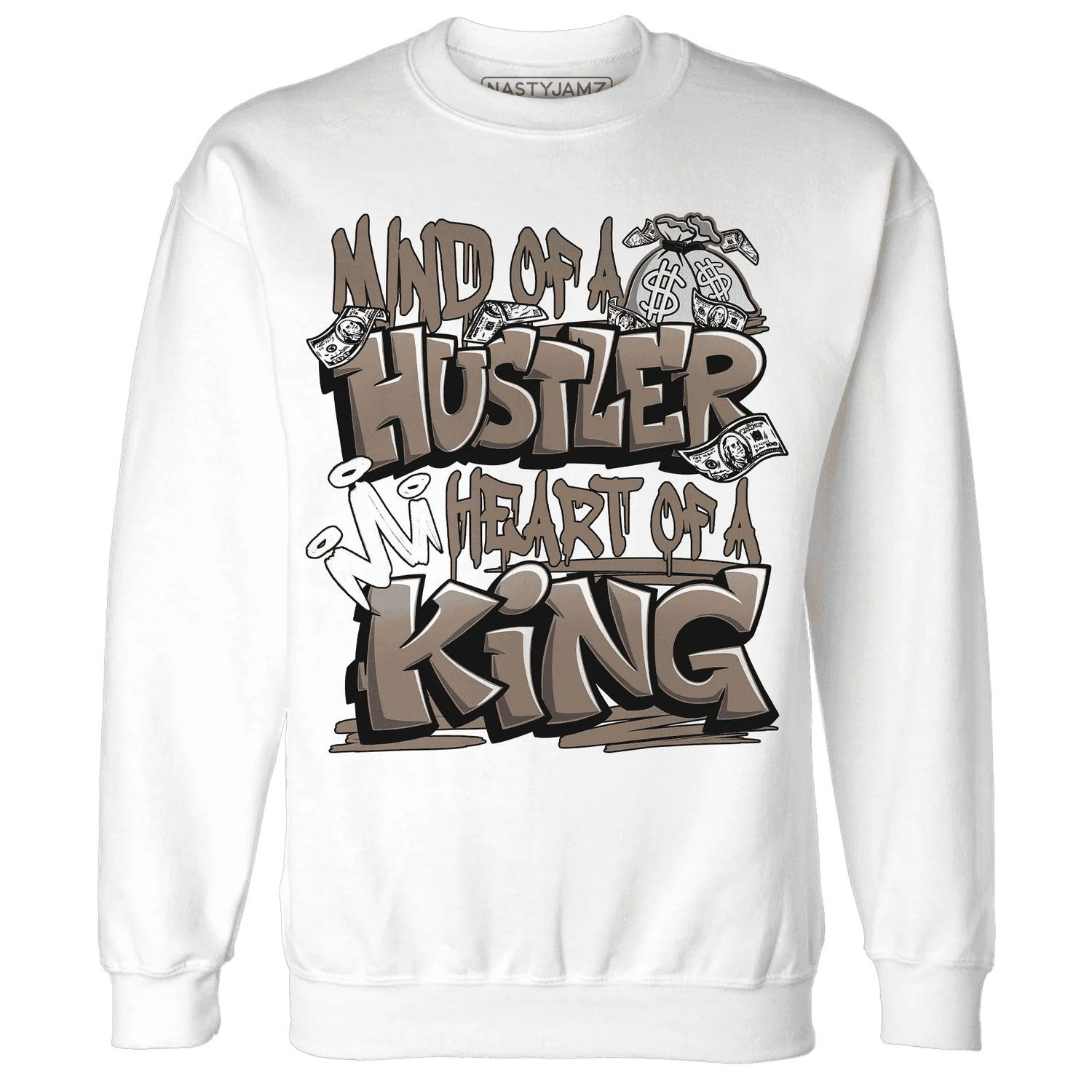 NastyJamz-Low-Mocha-1s-Sweatshirt-Match-Hustler-Heart-King