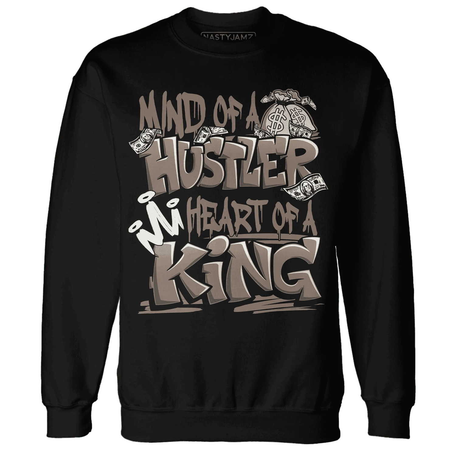 NastyJamz-Low-Mocha-1s-Sweatshirt-Match-Hustler-Heart-King