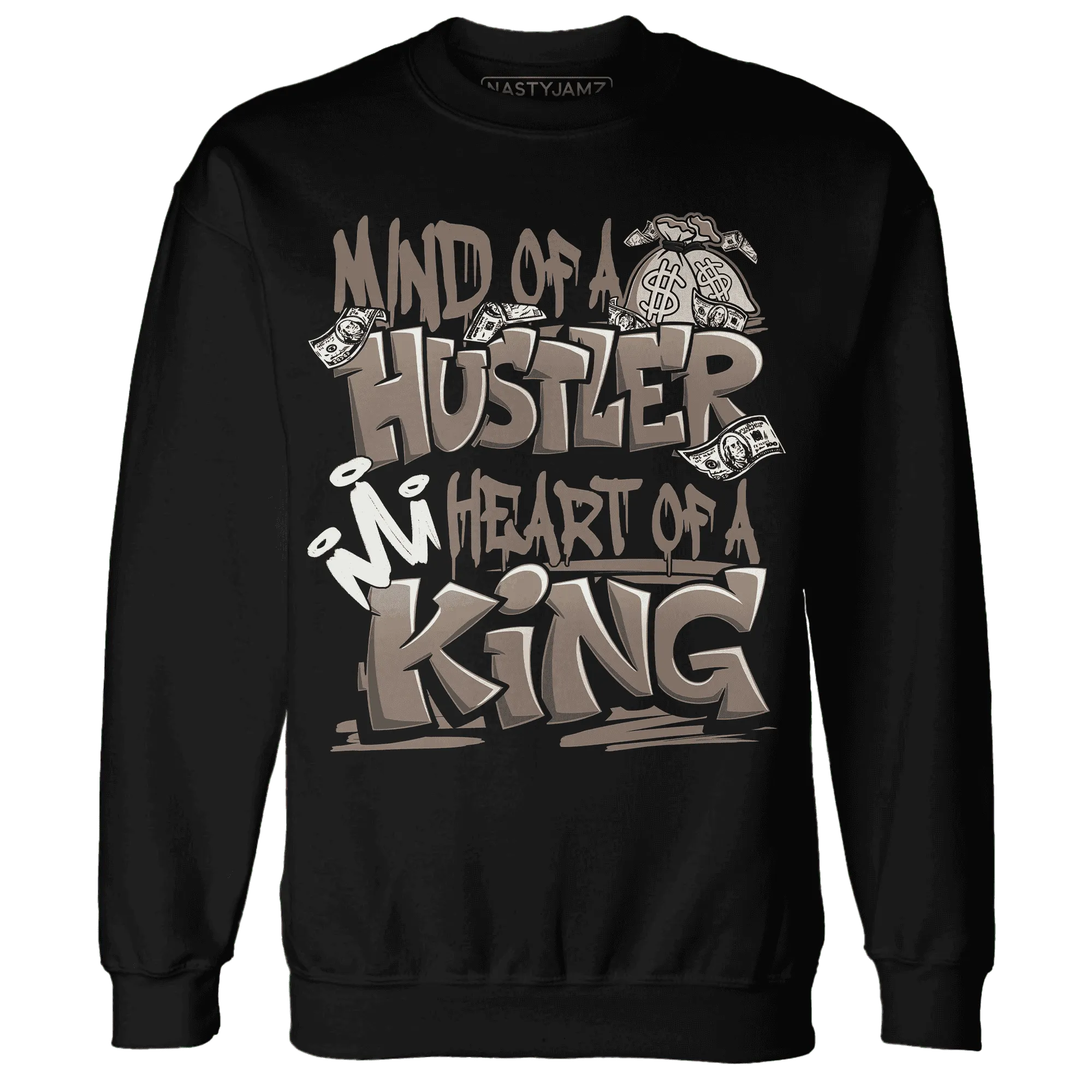 NastyJamz-Low-Mocha-1s-Sweatshirt-Match-Hustler-Heart-King