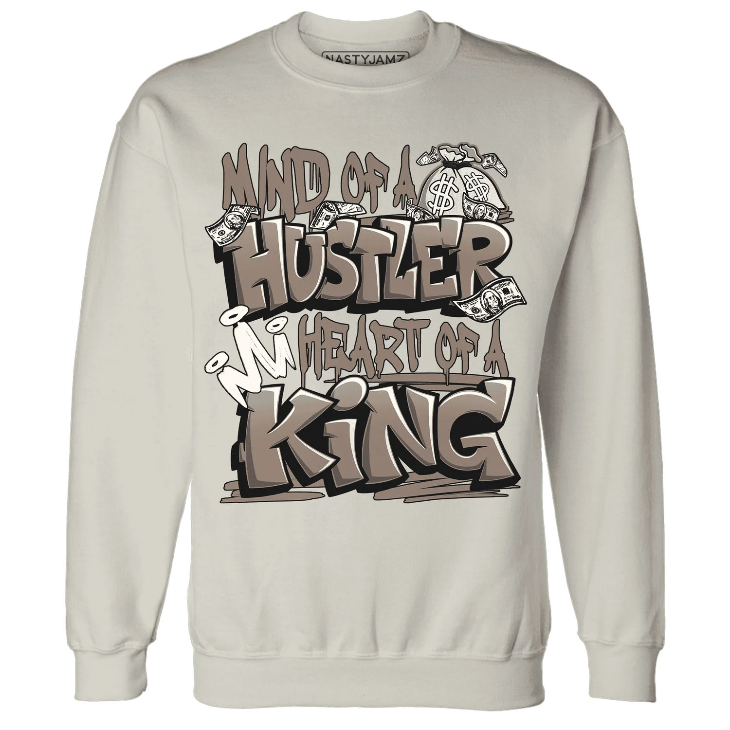 NastyJamz-Low-Mocha-1s-Sweatshirt-Match-Hustler-Heart-King