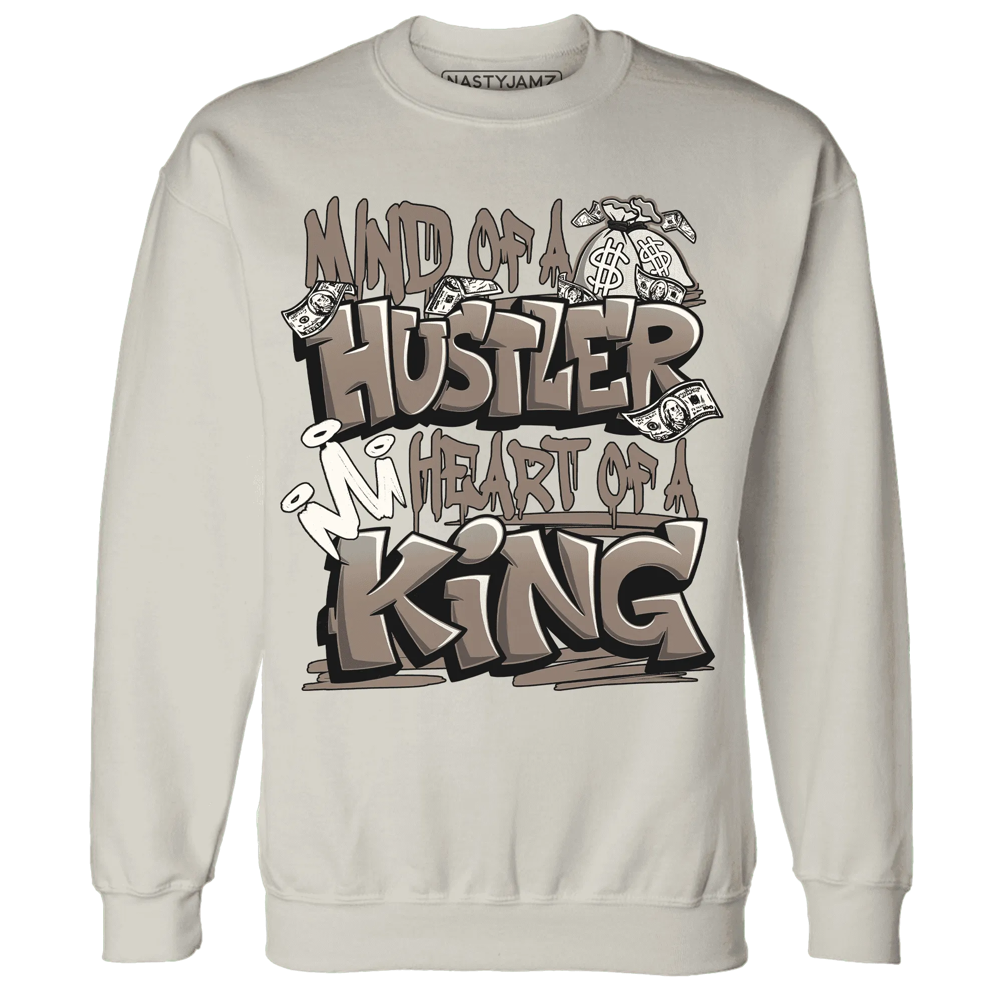 NastyJamz-Low-Mocha-1s-Sweatshirt-Match-Hustler-Heart-King