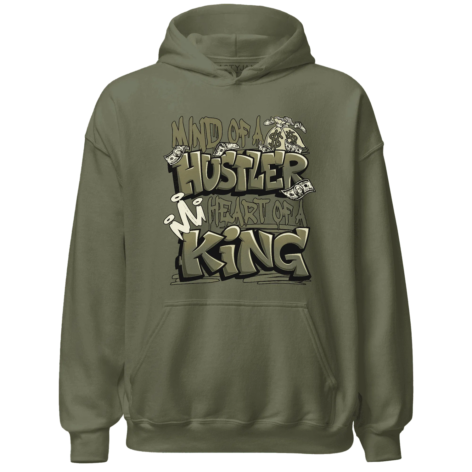 NastyJamz-Medium-Olive-1s-Hoodie-Match-Hustler-Heart-King