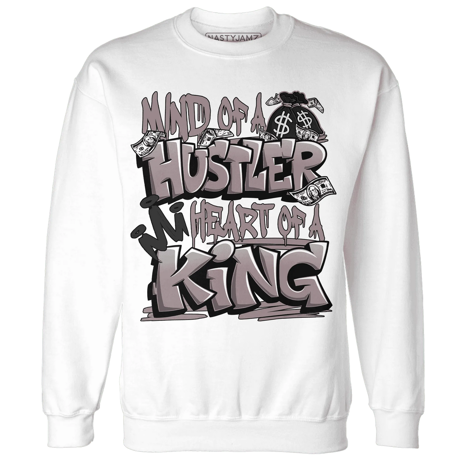 NastyJamz-Black-Violet-Ore-3s-Sweatshirt-Match-Hustler-Heart-King