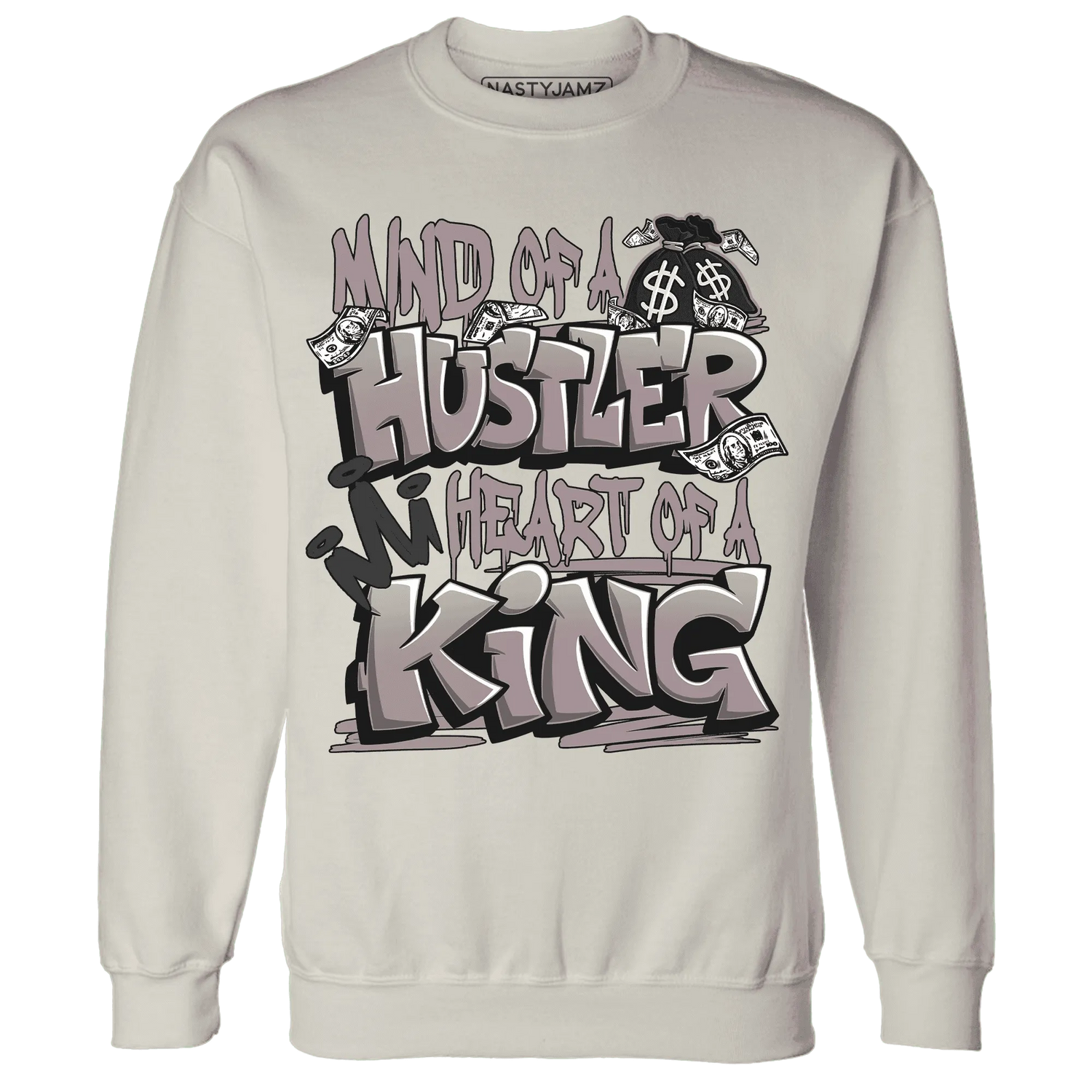 NastyJamz-Black-Violet-Ore-3s-Sweatshirt-Match-Hustler-Heart-King