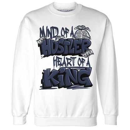 White-Navy-6s-Sweatshirt-Match-Hustler-Heart-King