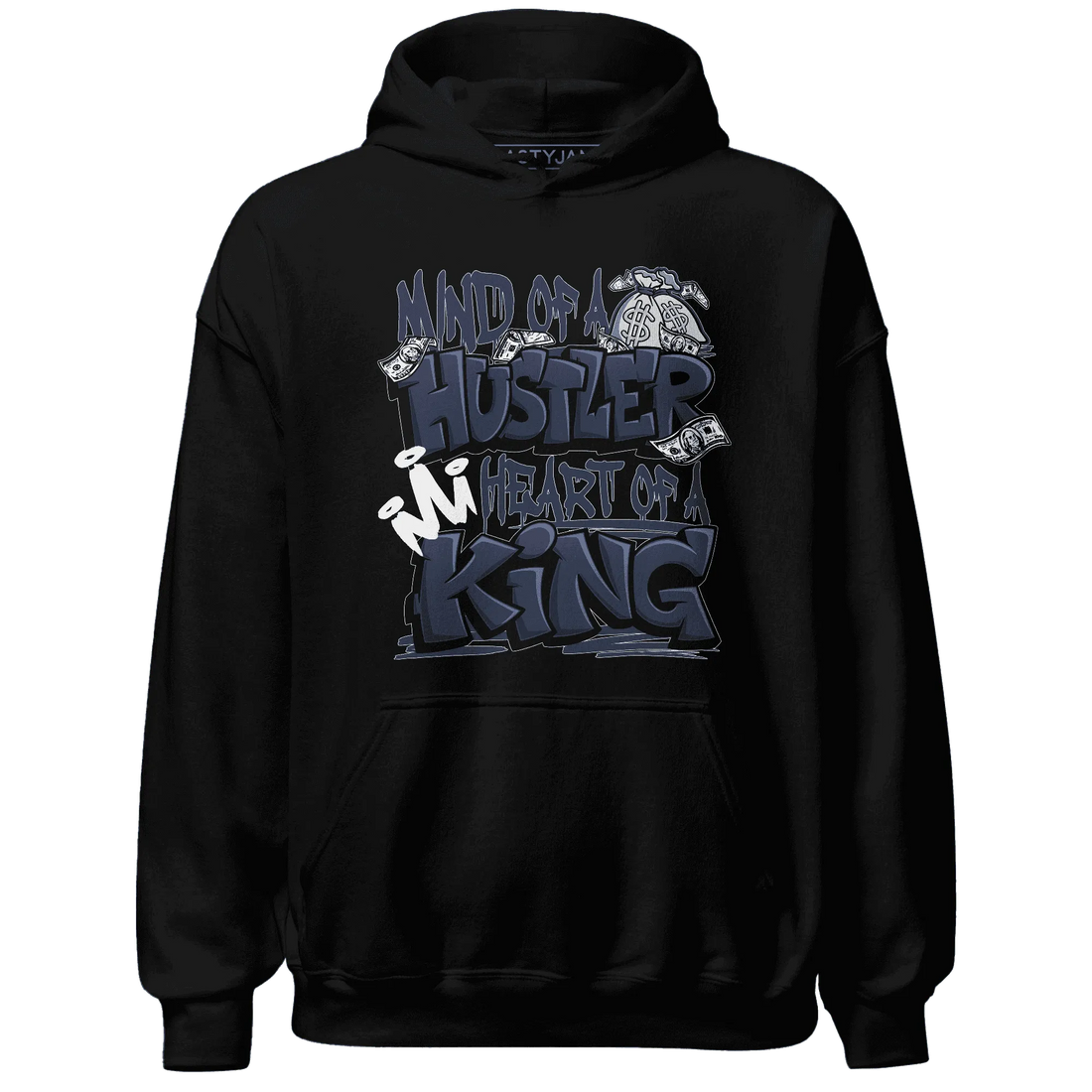 White-Navy-6s-Hoodie-Match-Hustler-Heart-King