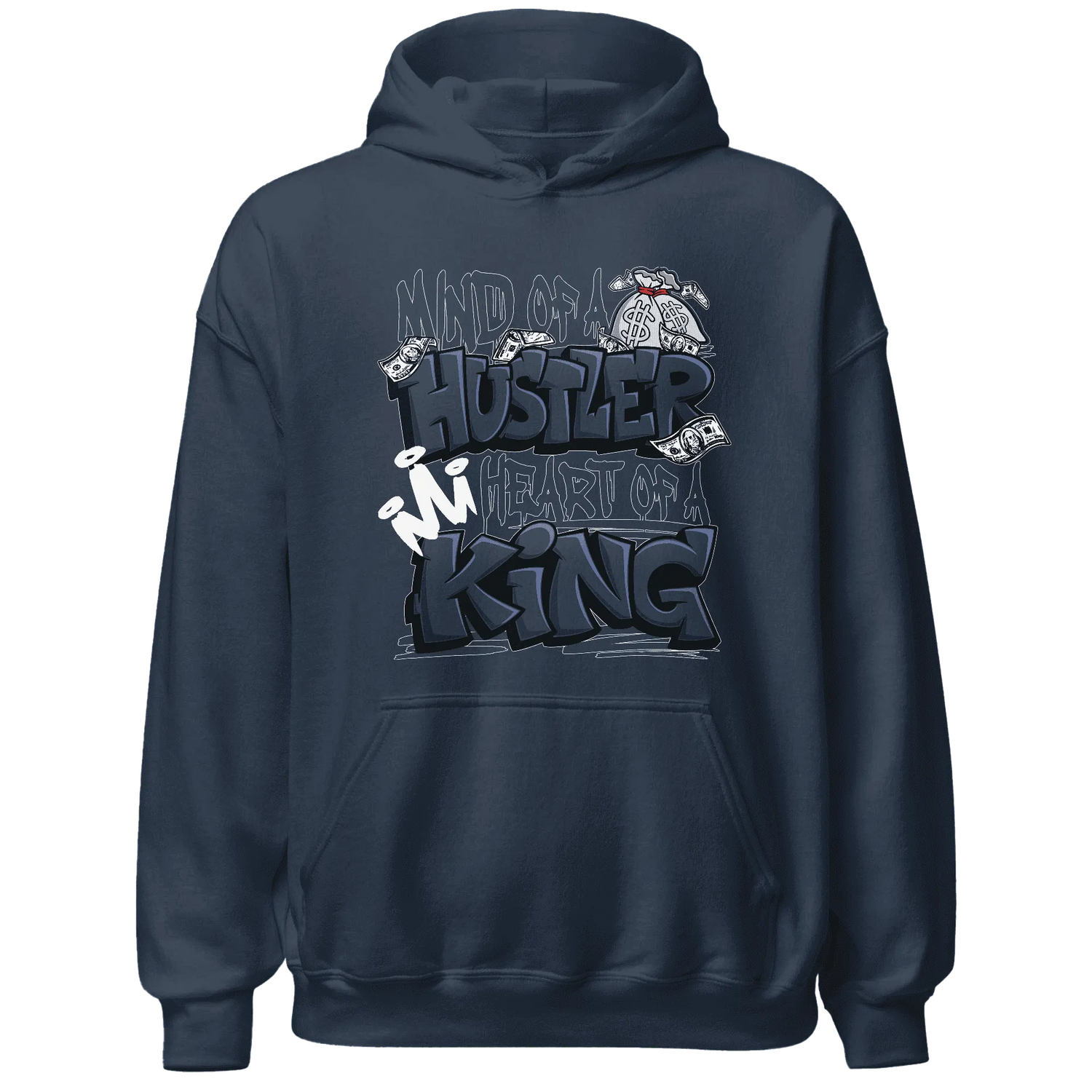 White-Navy-6s-Hoodie-Match-Hustler-Heart-King