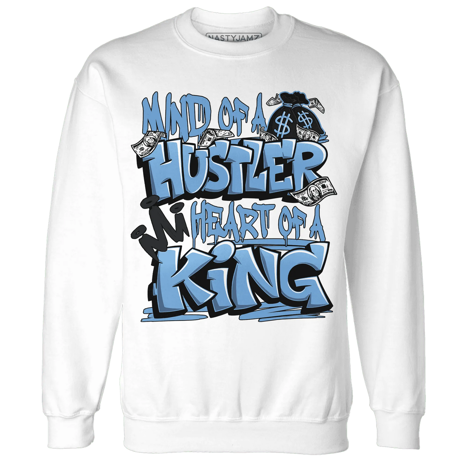 NastyJamz-AM-Plus-Black-Univercitii-Blue-Sweatshirt-Match-Hustler-Heart-King