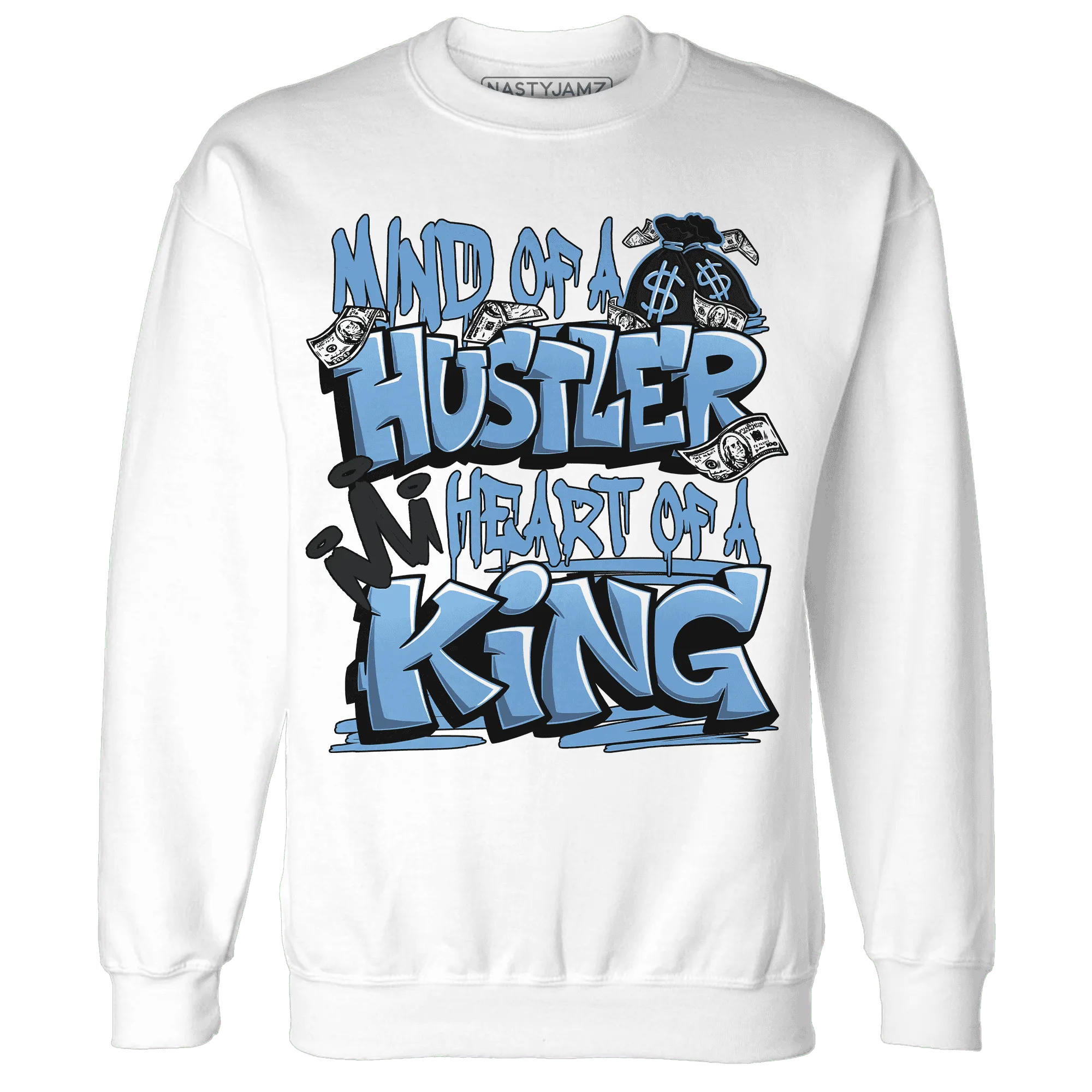 NastyJamz-AM-Plus-Black-Univercitii-Blue-Sweatshirt-Match-Hustler-Heart-King