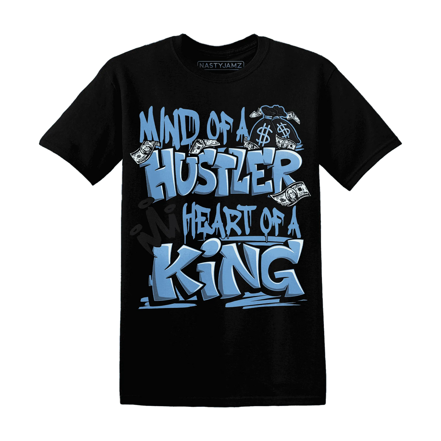 NastyJamz-AM-Plus-Black-Univercitii-Blue-T-Shirt-Match-Hustler-Heart-King
