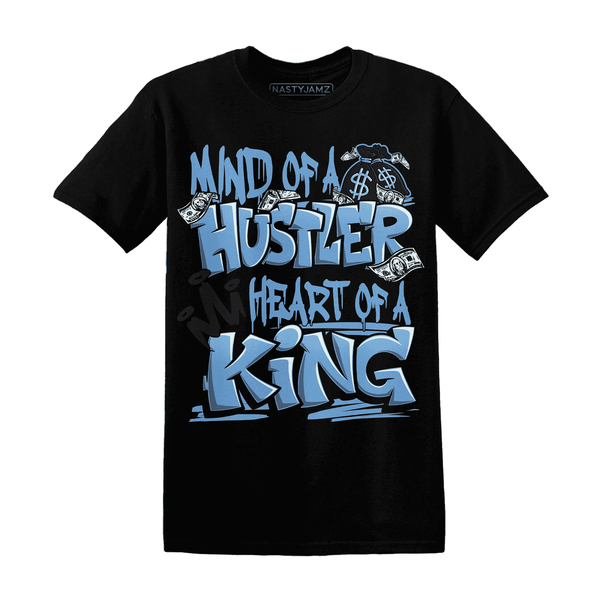 NastyJamz-AM-Plus-Black-Univercitii-Blue-T-Shirt-Match-Hustler-Heart-King