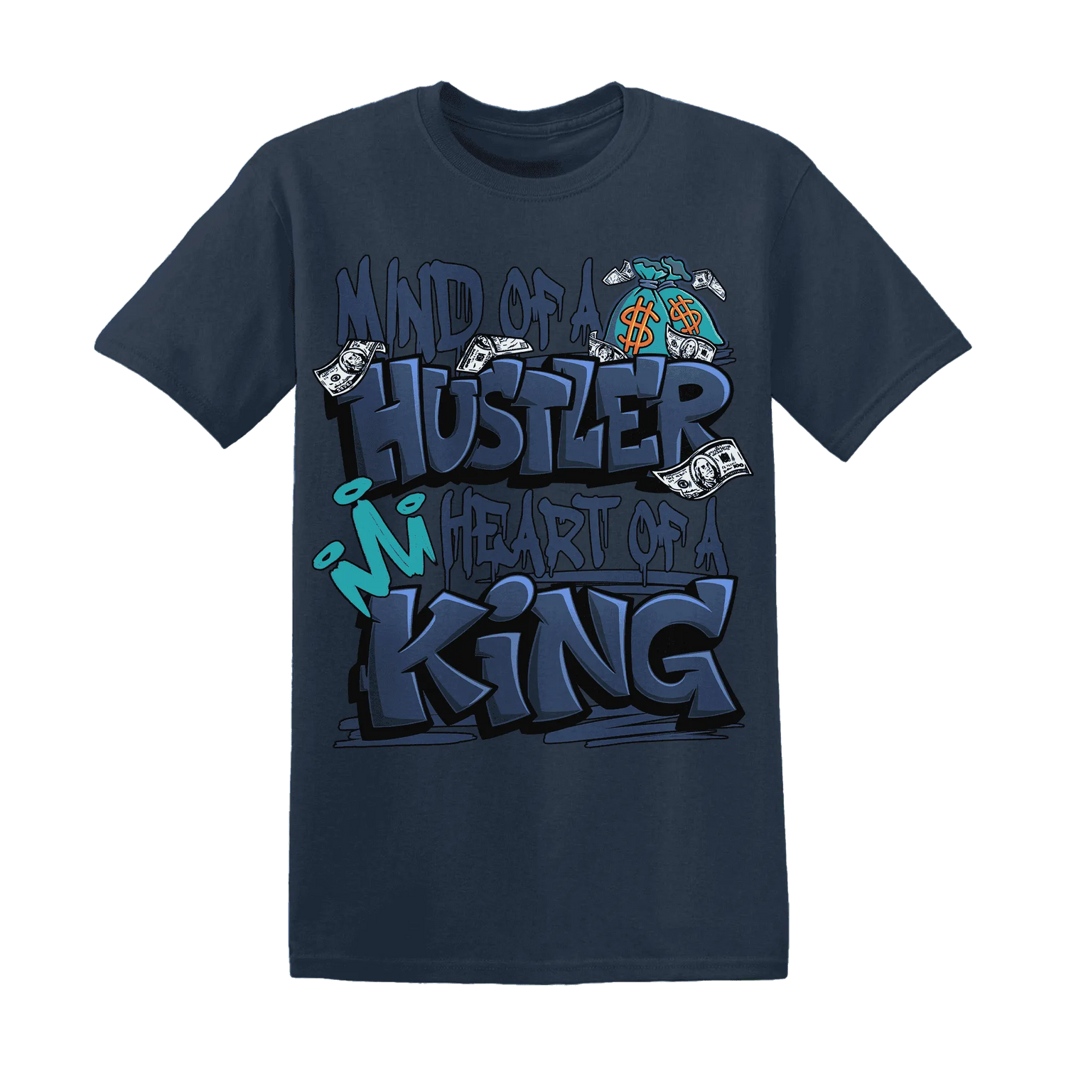 NastyJamz-AM-Plus-Drift-Midnight-Navy-Total-Orange-Dusty-Cactus-T-Shirt-Match-Hustler-Heart-King