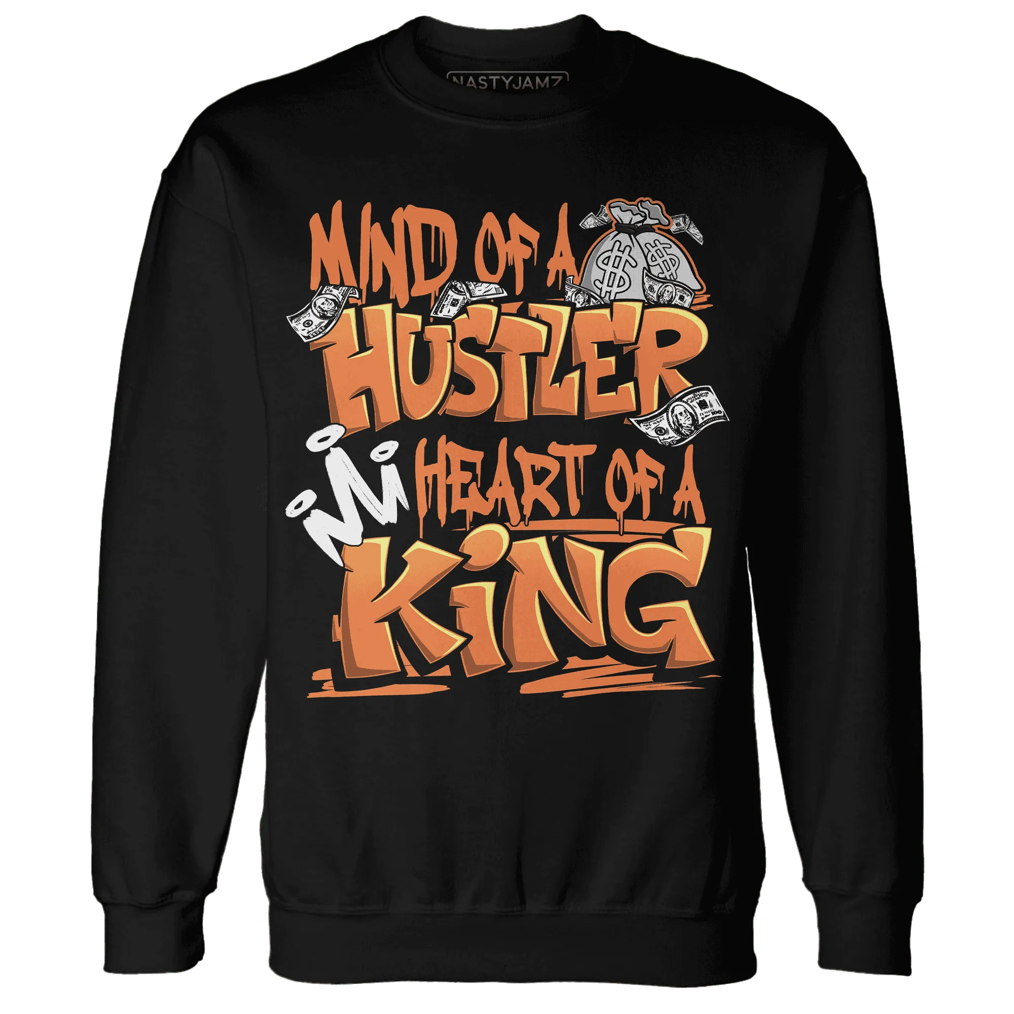 NastyJamz-AM-TW-White-Orange-Sweatshirt-Match-Hustler-Heart-King