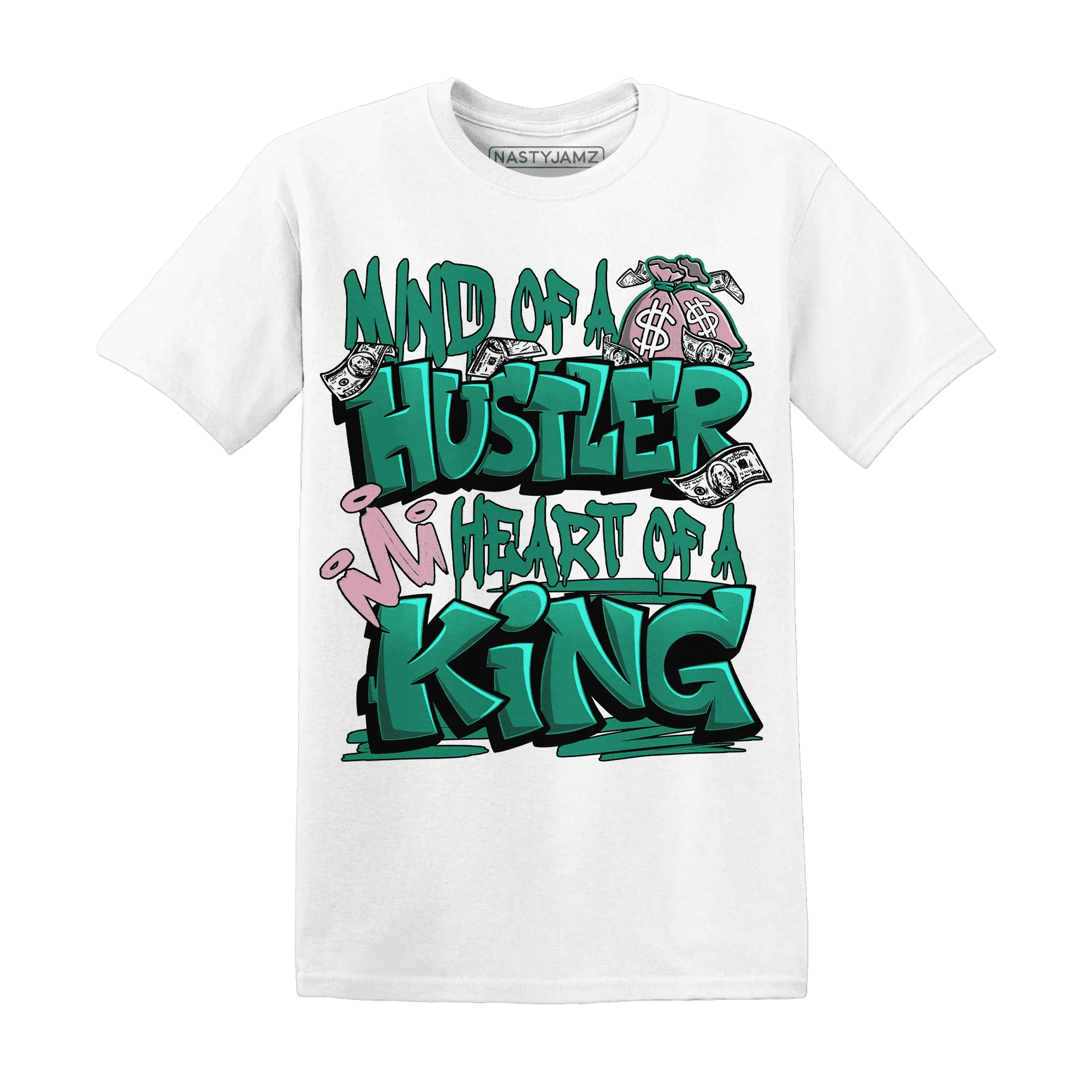 NastyJamz-Dunk-Pink-Malachite-Medium-Soft-Low-Sail-T-Shirt-Match-Hustler-Heart-King