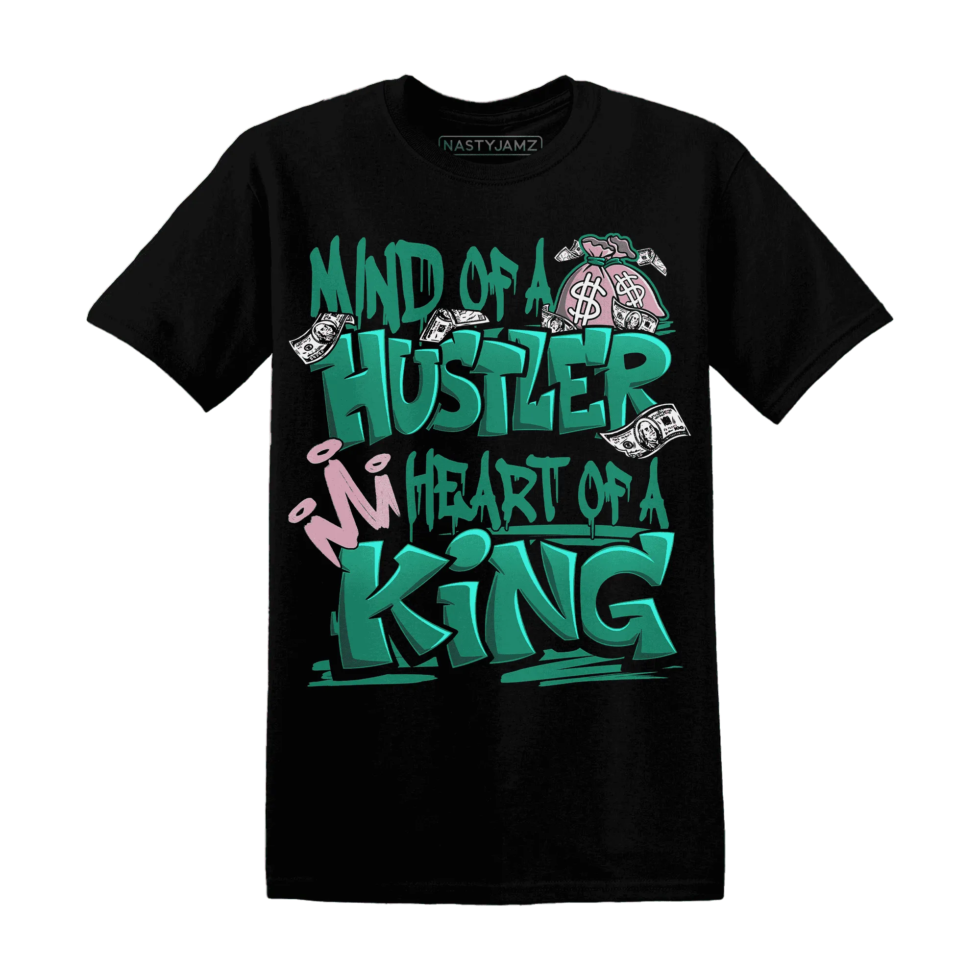 NastyJamz-Dunk-Pink-Malachite-Medium-Soft-Low-Sail-T-Shirt-Match-Hustler-Heart-King
