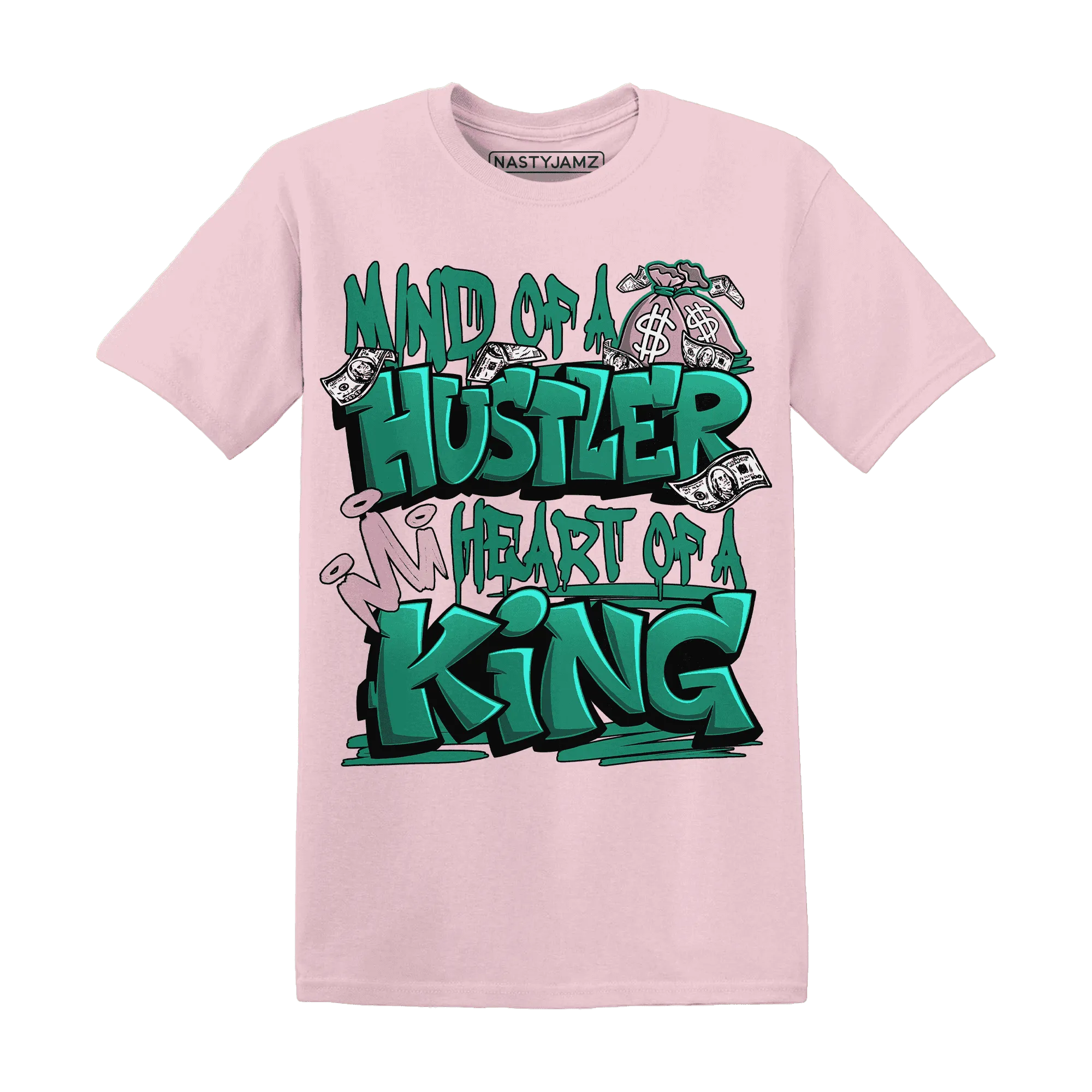 NastyJamz-Dunk-Pink-Malachite-Medium-Soft-Low-Sail-T-Shirt-Match-Hustler-Heart-King