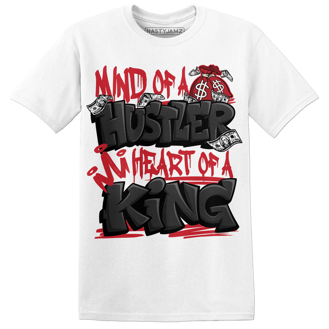 Jumman Jack Universityy Red T Shirt Match Hustler Heart King - NastyJamz