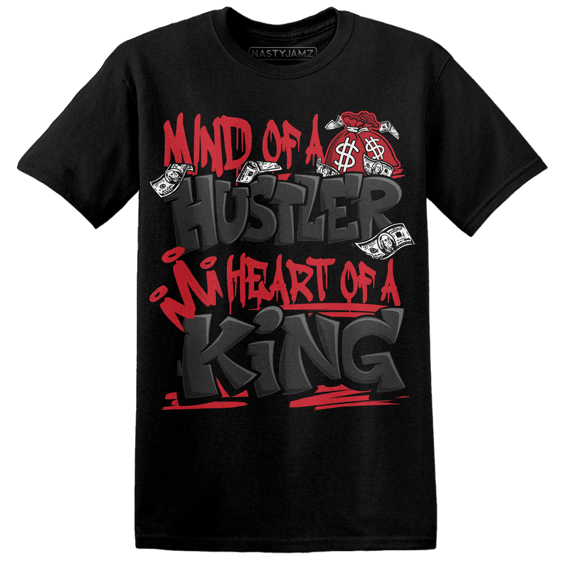 Jumman Jack Universityy Red T Shirt Match Hustler Heart King - NastyJamz