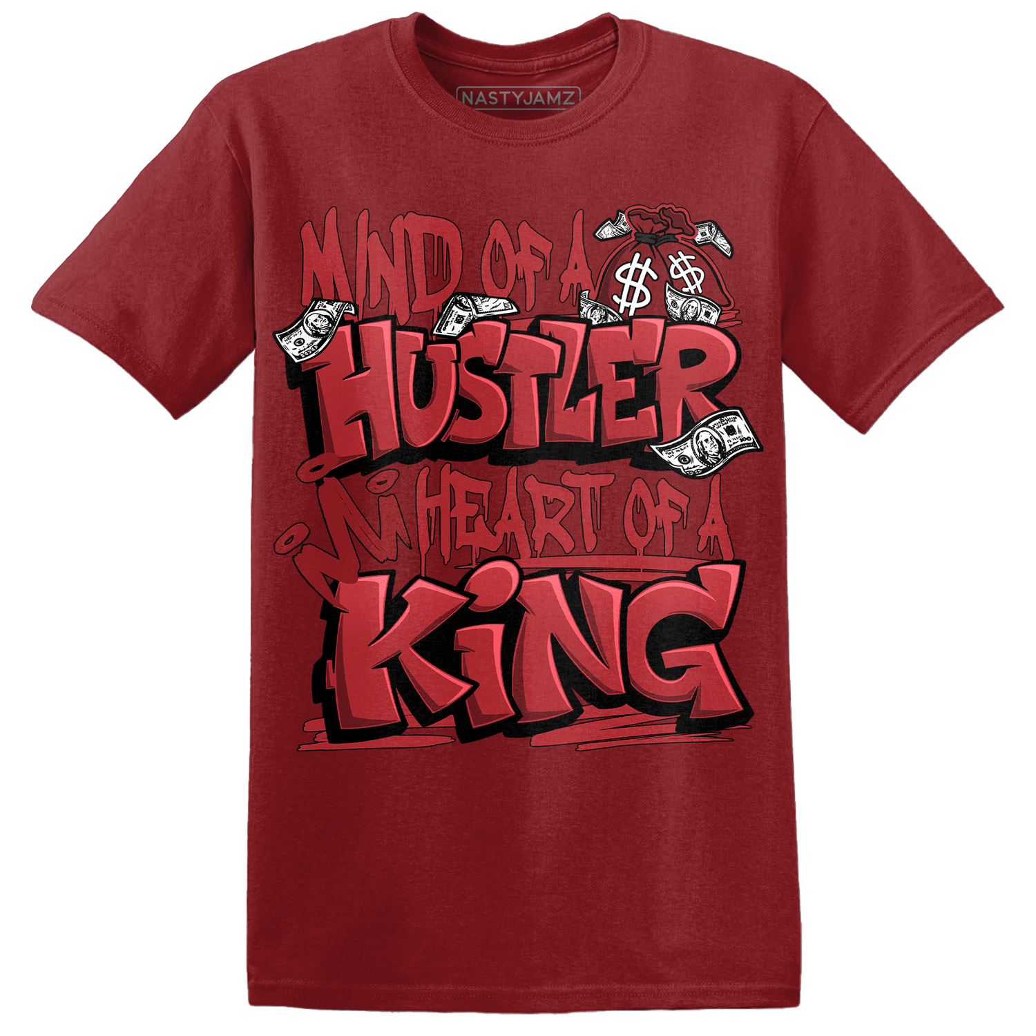 Cherry 12s T Shirt Match Hustler Heart King - NastyJamz