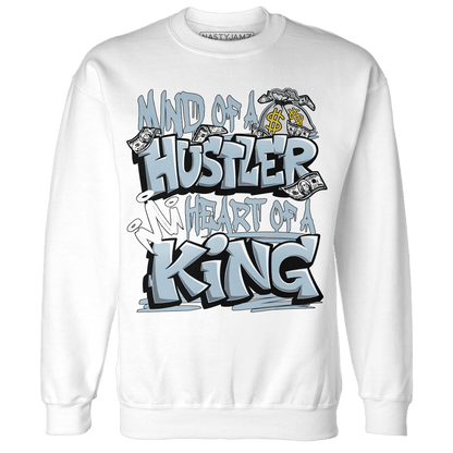 Blue Grey 13s Sweatshirt Match Hustler Heart King - NastyJamz