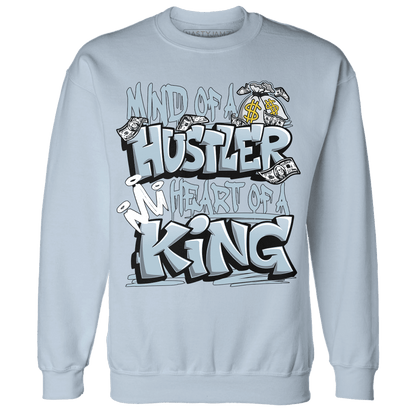 Blue Grey 13s Sweatshirt Match Hustler Heart King - NastyJamz