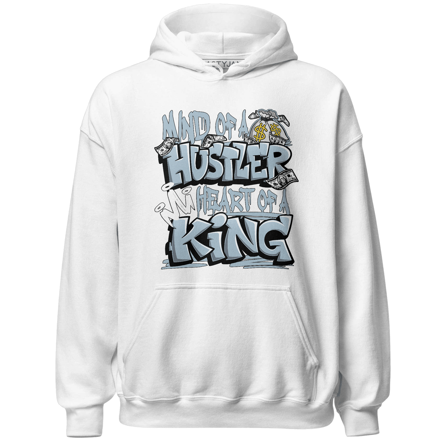 Blue Grey 13s Hoodie Match Hustler Heart King - NastyJamz
