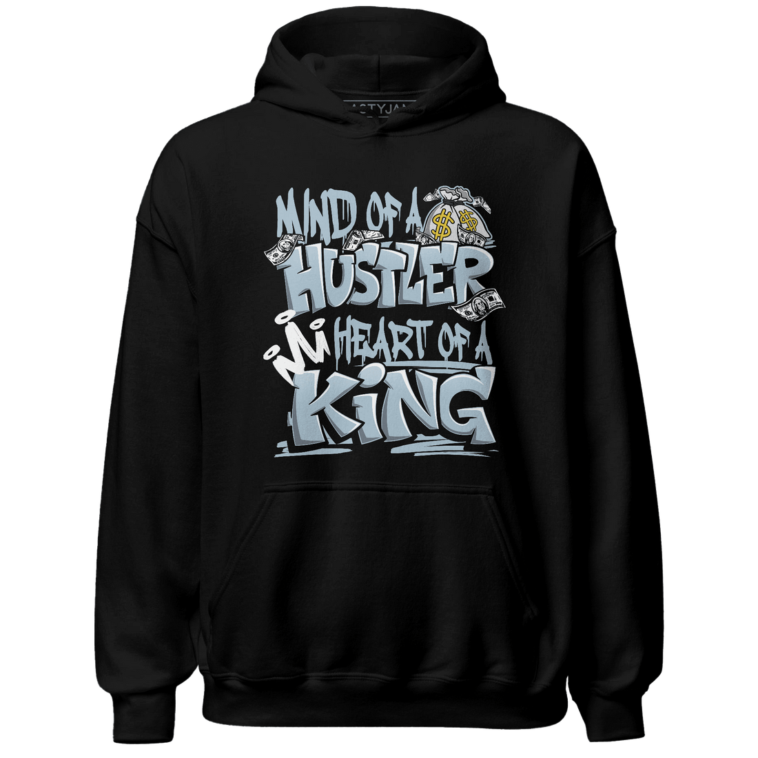 Blue Grey 13s Hoodie Match Hustler Heart King - NastyJamz