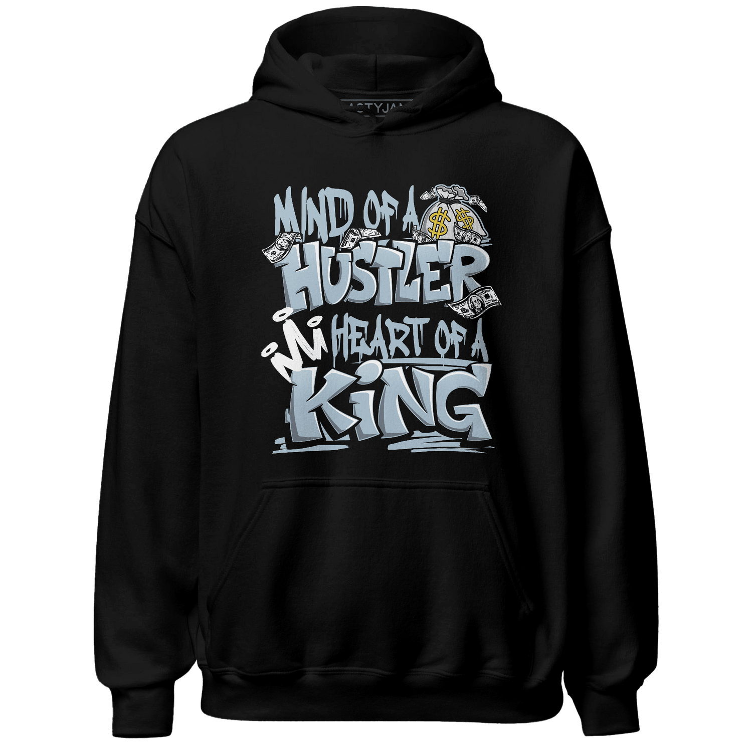 Blue Grey 13s Hoodie Match Hustler Heart King - NastyJamz
