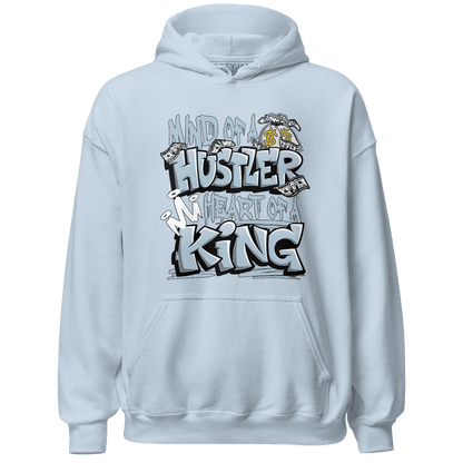 Blue Grey 13s Hoodie Match Hustler Heart King - NastyJamz