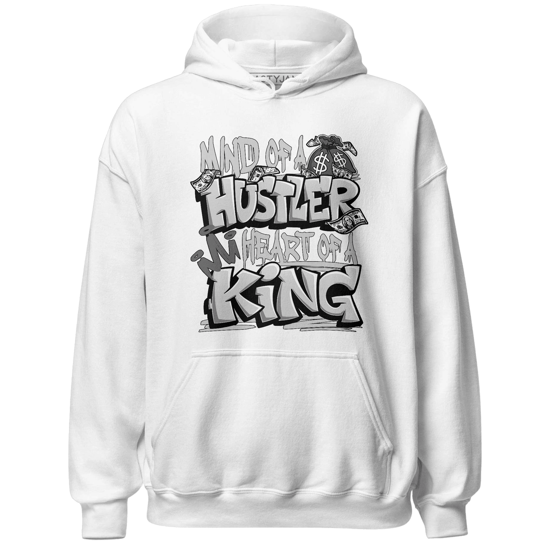 Retro High OG Black White 1s Hoodie Match Hustler Heart King - NastyJamz