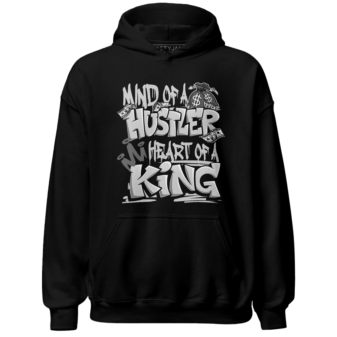 Retro High OG Black White 1s Hoodie Match Hustler Heart King - NastyJamz