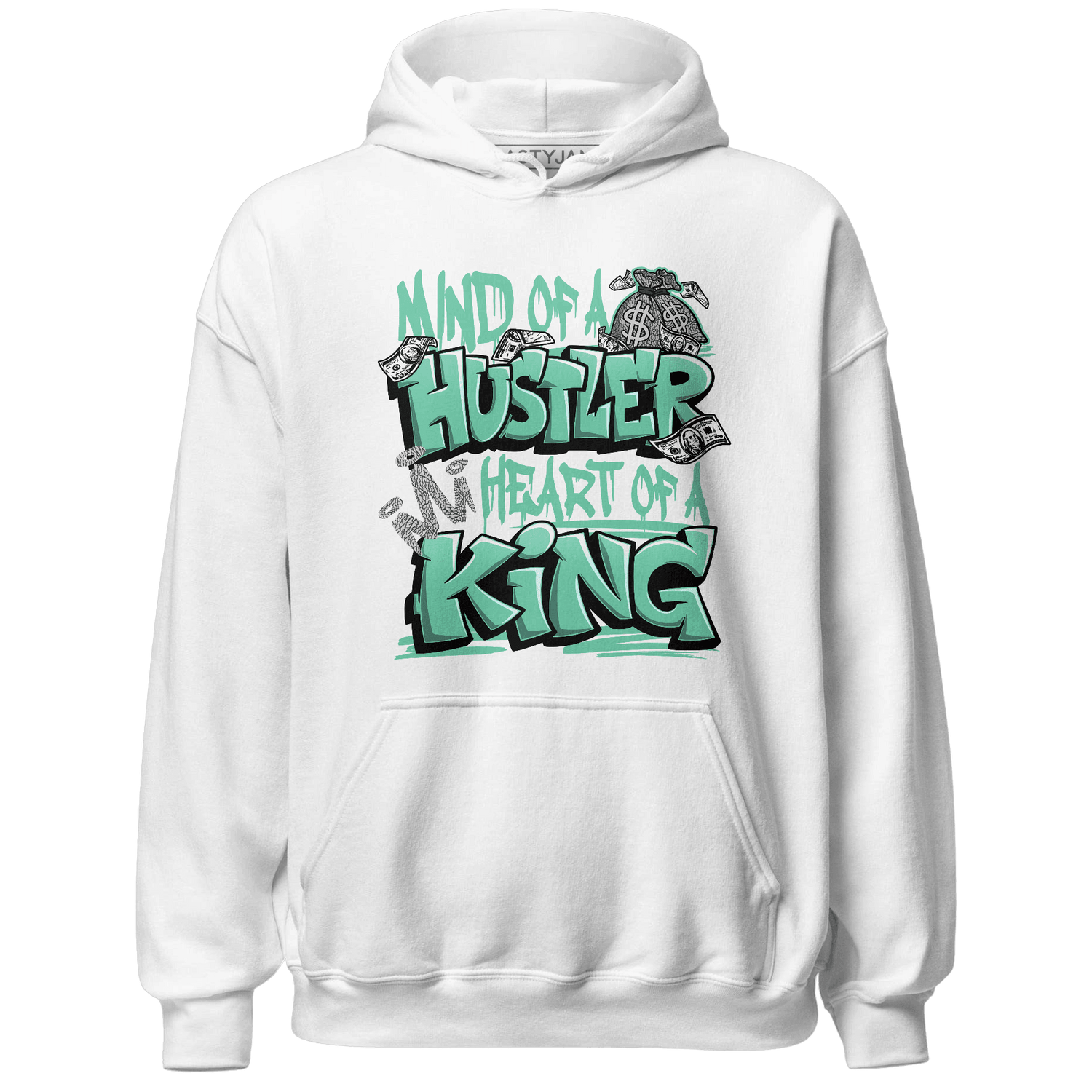 Green Glow 3s Hoodie Match Hustler Heart King - NastyJamz