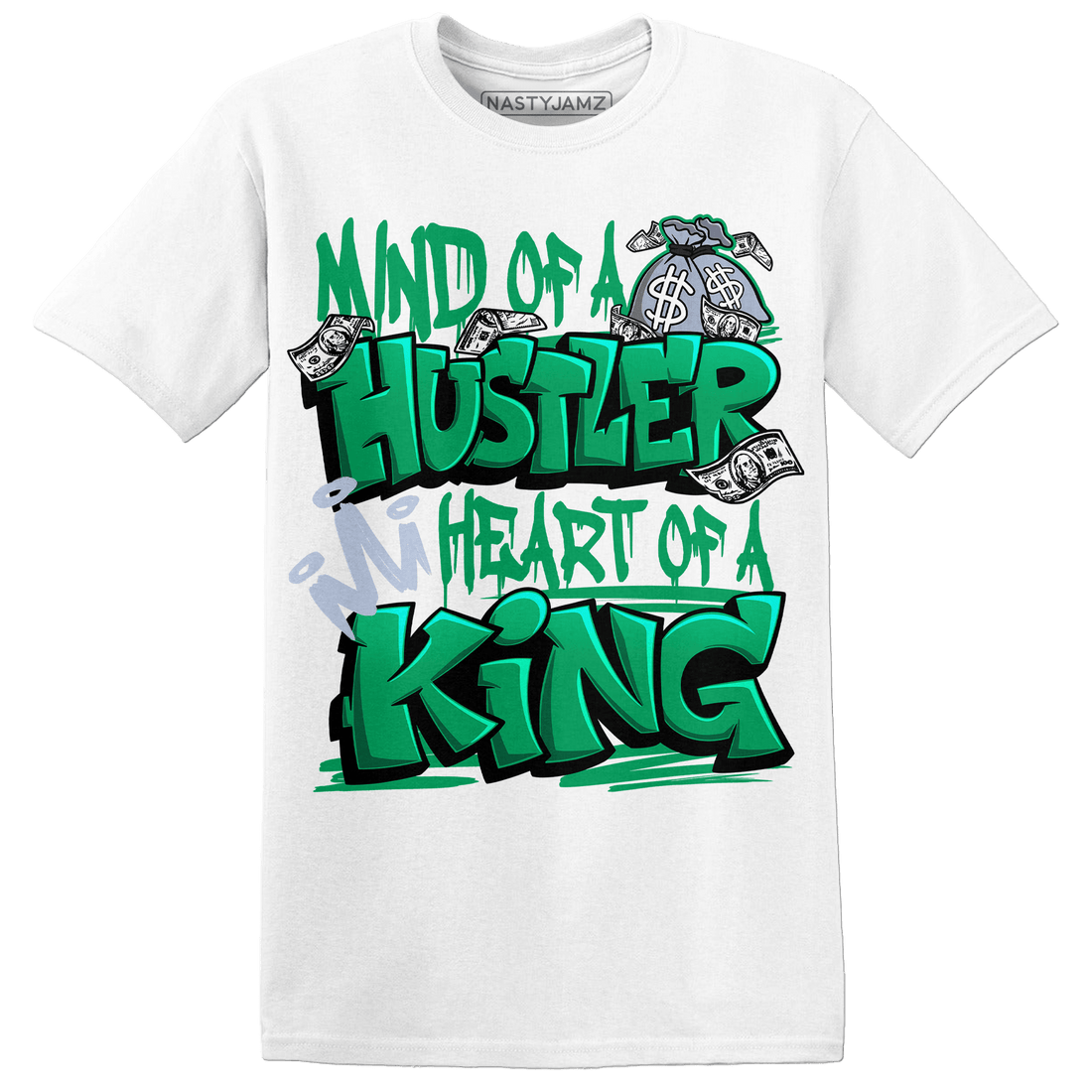 Lucky Green 5s T Shirt Match Hustler Heart King - NastyJamz