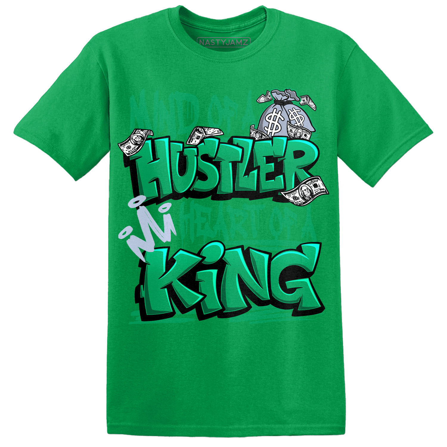 Lucky Green 5s T Shirt Match Hustler Heart King - NastyJamz