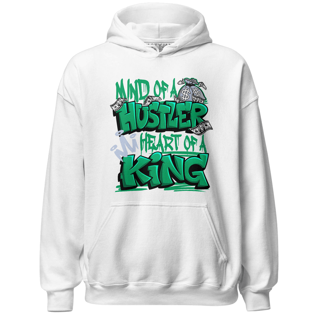 Lucky Green 5s Hoodie Match Hustler Heart King - NastyJamz