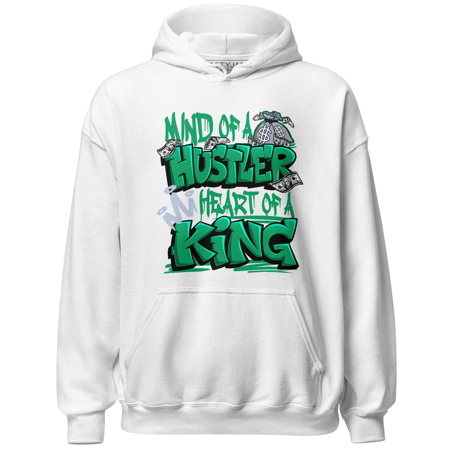 Lucky Green 5s Hoodie Match Hustler Heart King - NastyJamz