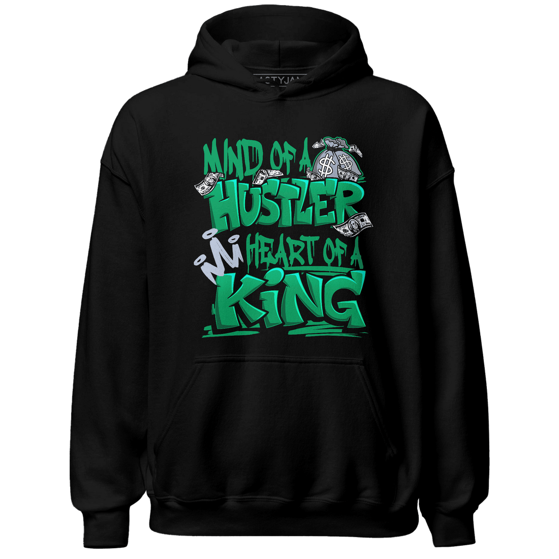 Lucky Green 5s Hoodie Match Hustler Heart King - NastyJamz