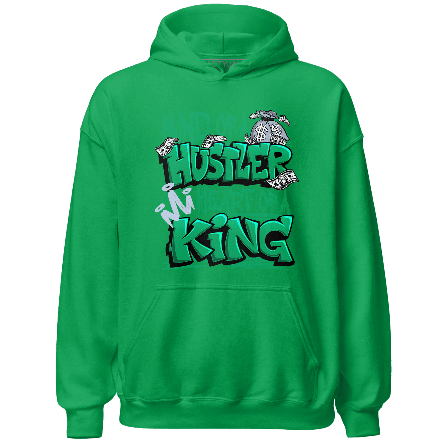 Lucky Green 5s Hoodie Match Hustler Heart King - NastyJamz