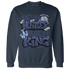 Midnight Navy 5s Sweatshirt Match Hustler Heart King - NastyJamz