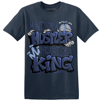 Midnight Navy 5s T Shirt Match Hustler Heart King - NastyJamz