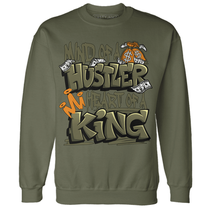 Olive 5s Sweatshirt Match Hustler Heart King - NastyJamz