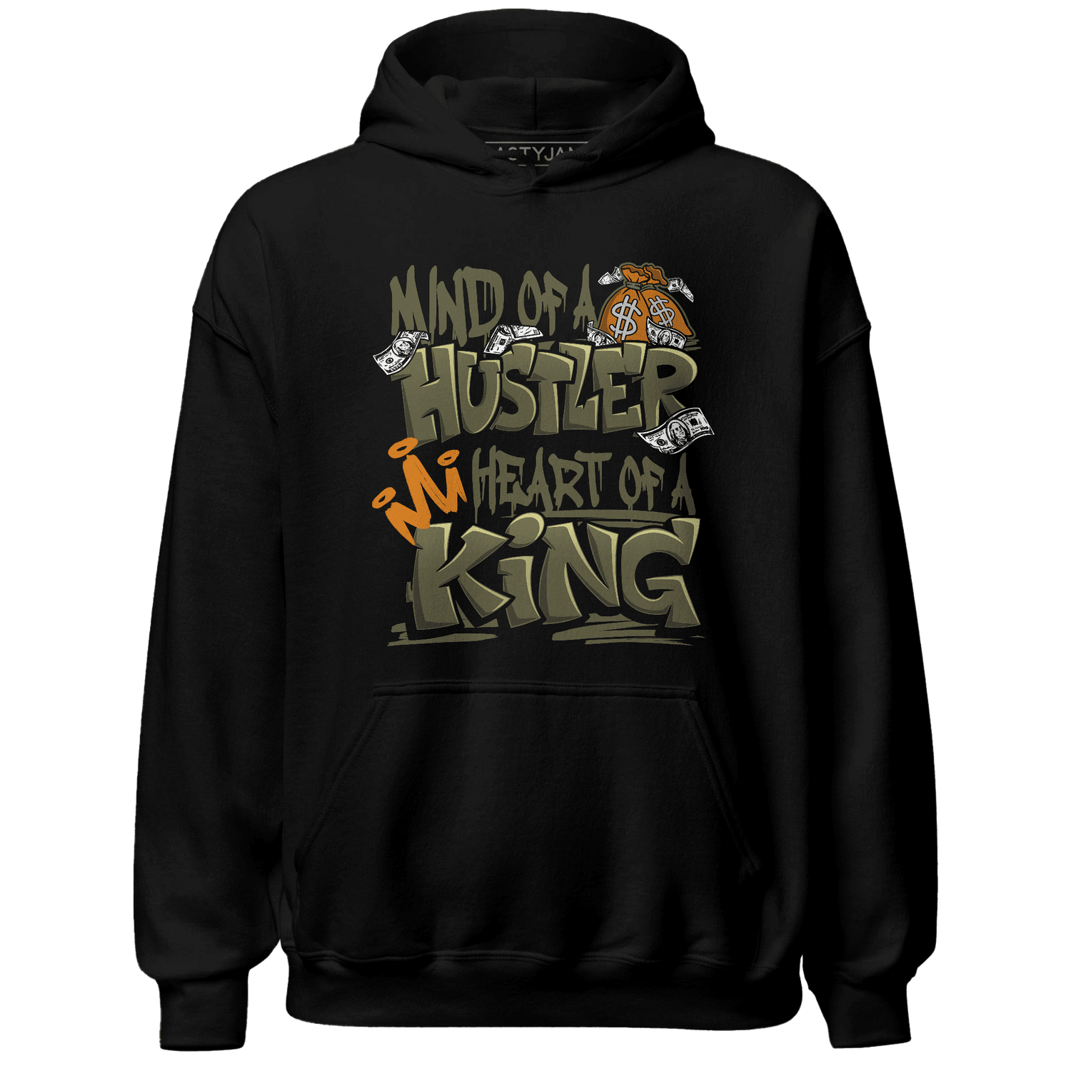 Olive 5s Hoodie Match Hustler Heart King - NastyJamz