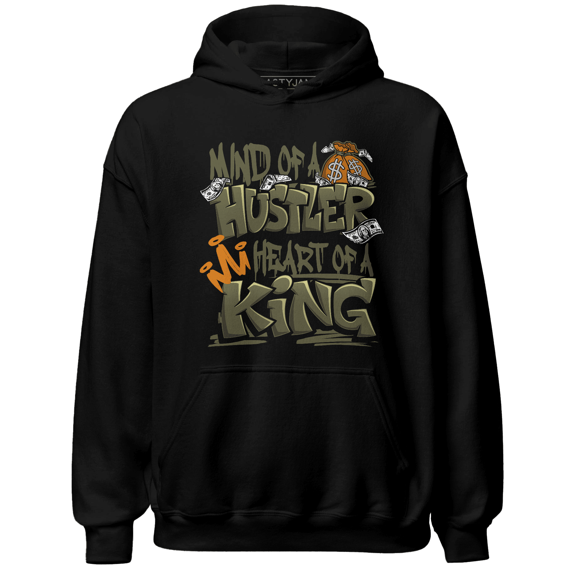 Olive 5s Hoodie Match Hustler Heart King - NastyJamz