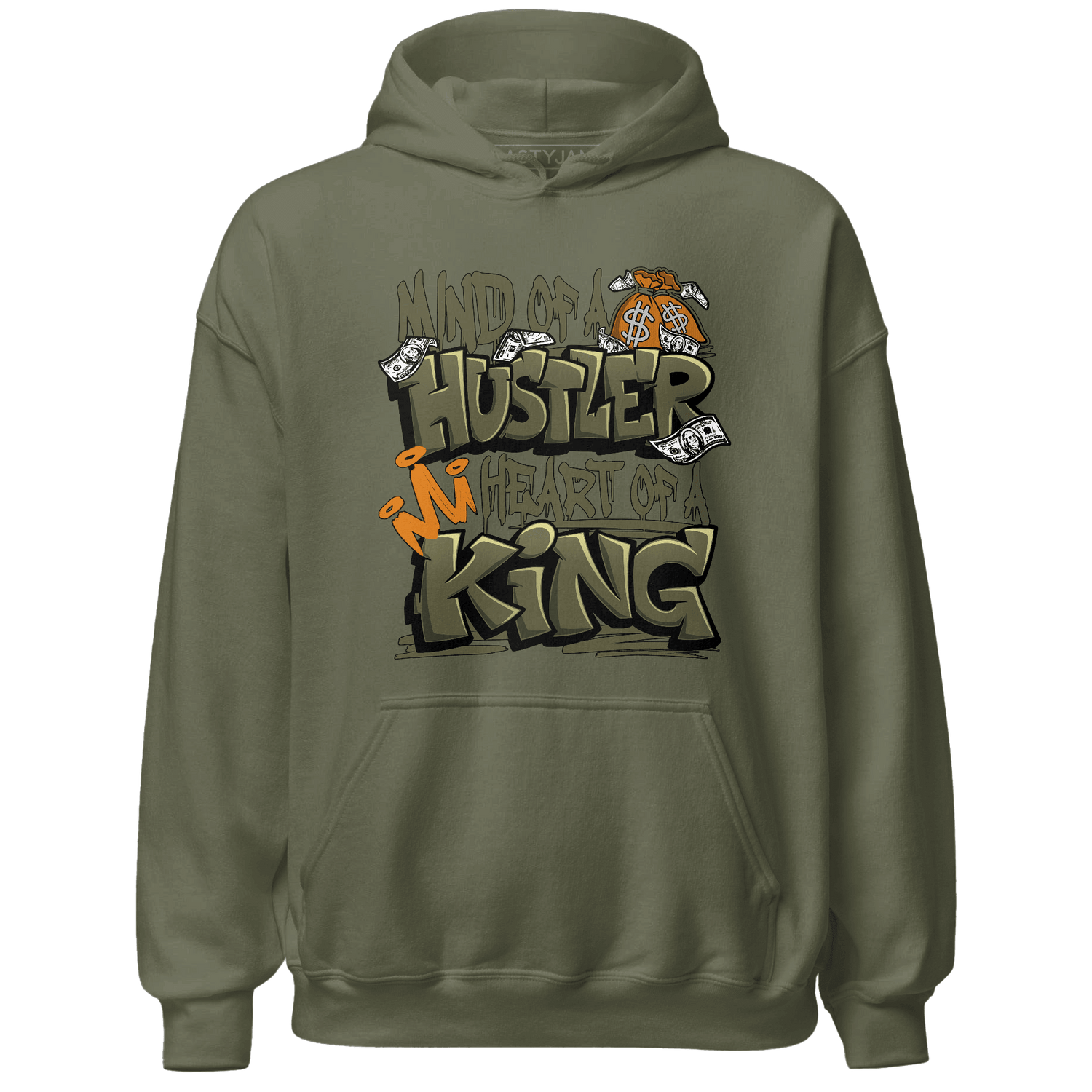 Olive 5s Hoodie Match Hustler Heart King - NastyJamz